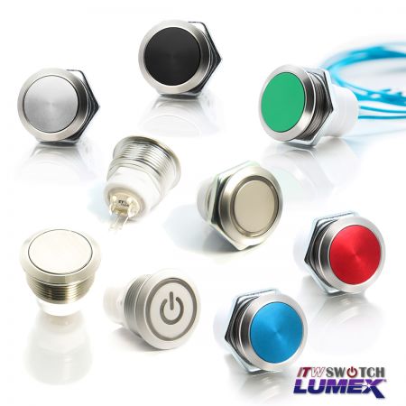 19mm Hall-Effect Pushbutton Switches - 19mm Solid State Waterproof Push Switches